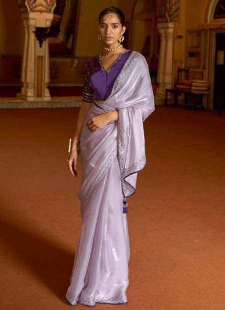 Purple Colour Saanjh Kimora New Latest Designer Exclusive Organza Saree Collection 2023